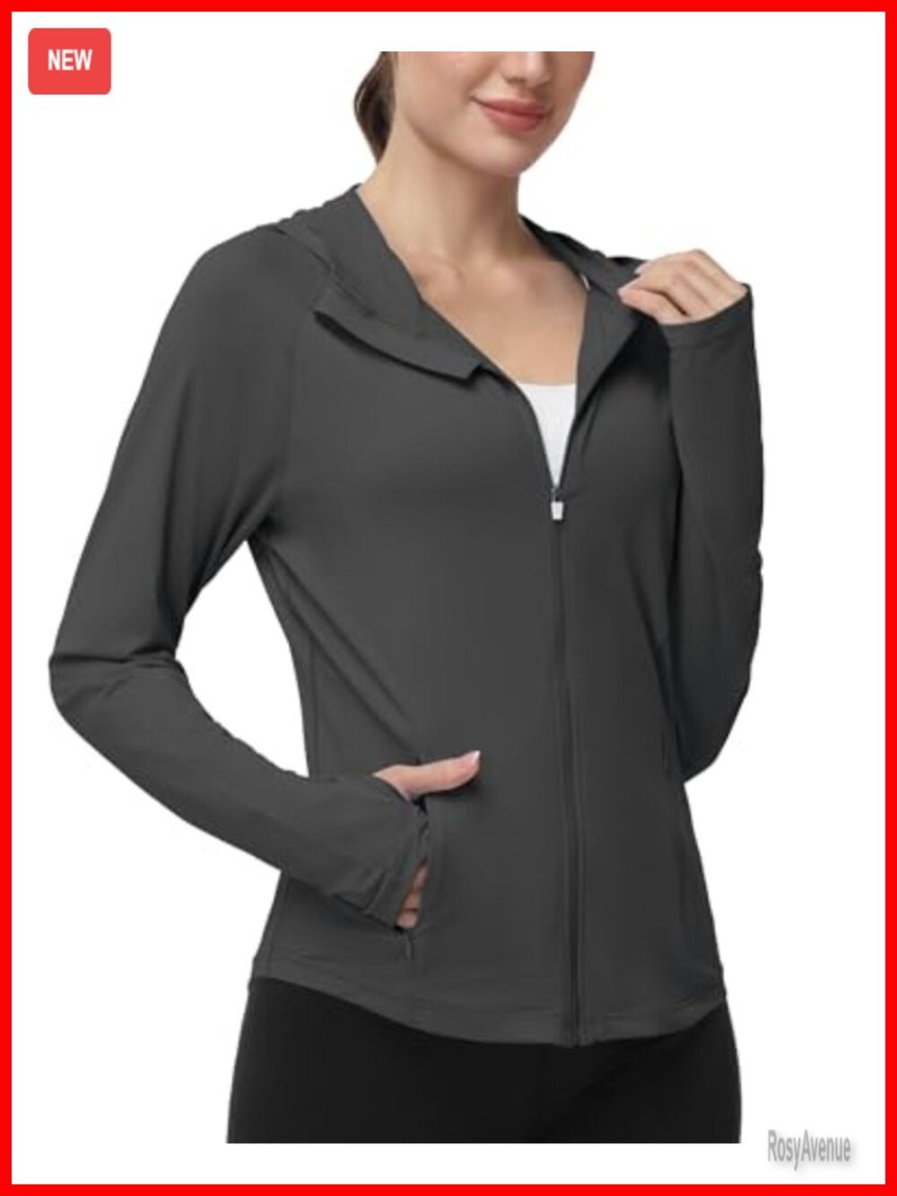 UPF 50+ Sun Protection Hoodie Zip Up Athletic Jacket Lightweight
